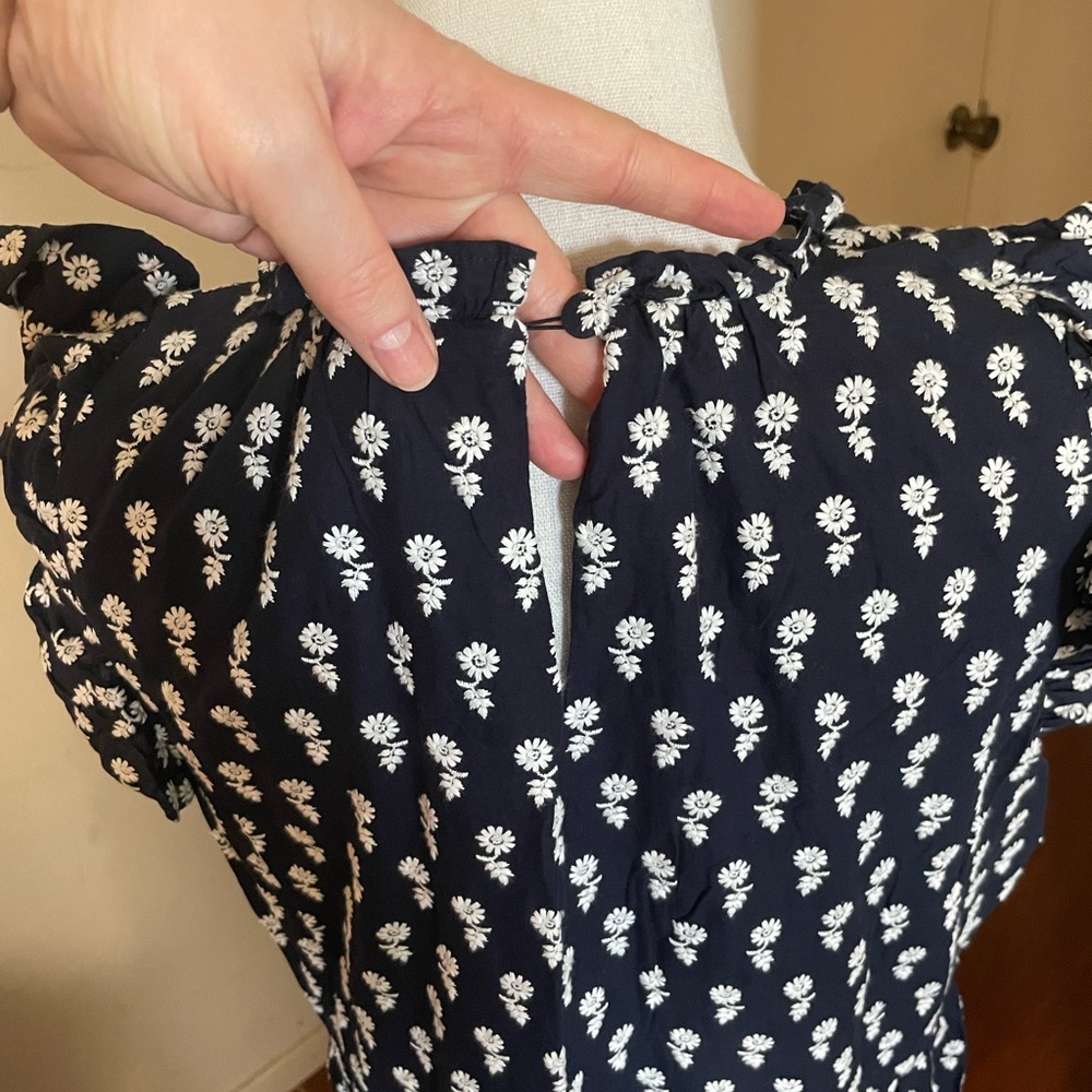 J. Crew Black Maxi Dress with White Floral Motif - Picture 7 of 16